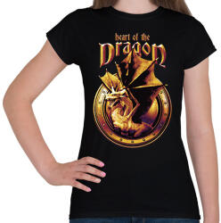 printfashion Sárkányszív - Női póló - Fekete (11016873)