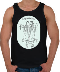 printfashion Congratulations! - Vonalas diplomás minta - Férfi atléta - Fekete (6342301)