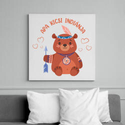 printfashion Apa kicsi indiánja - Vászonkép - Fehér (7606656)