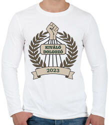 printfashion Kiváló dolgozó 2 - Férfi hosszú ujjú póló - Fehér (12352791)