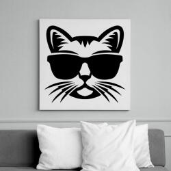 printfashion Cica Fej - Vászonkép - Fehér (11125240)