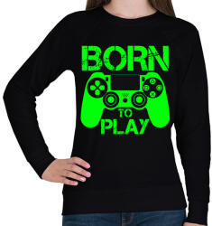 printfashion Born to play - Női pulóver - Fekete (5327666)