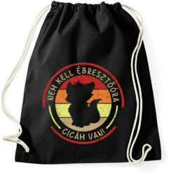 printfashion Nem kell ébresztőóra, cicám van! - Sportzsák, Tornazsák - Fekete (3473622)