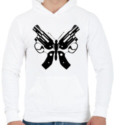 printfashion Butterfly gun - Férfi kapucnis pulóver - Fehér (15941386)