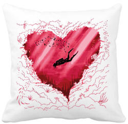 printfashion Búvár love to dive - Párnahuzat, Díszpárnahuzat - Fehér (11374189)