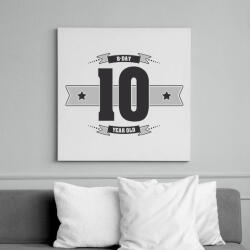 printfashion b-day-10-dark-lightgrey - Vászonkép - Fehér (6622789)