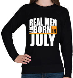printfashion Real Men are Born In July - Női pulóver - Fekete (1696183)