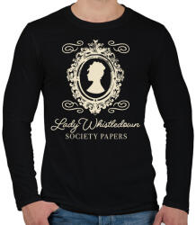 printfashion Lady Whistledown - Férfi hosszú ujjú póló - Fekete (16131001)