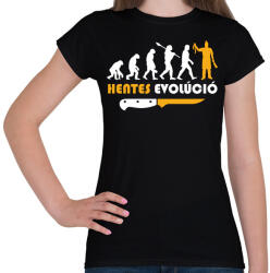 printfashion Hentes evolúció - Női póló - Fekete (9388284)