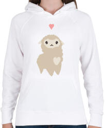 printfashion Alpaca - Női kapucnis pulóver - Fehér (5315312)