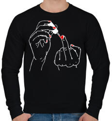 printfashion fuck off manikur - Férfi pulóver - Fekete (1627277)