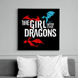printfashion A lány és a sárkányok - Vászonkép - Fekete (6647884)