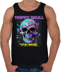 printfashion Trippy Skull - Férfi atléta - Fekete (13518022)
