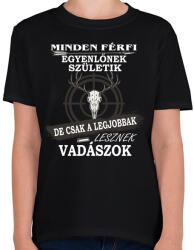 printfashion Vadásznak születni kell - Gyerek póló - Fekete (4770830)