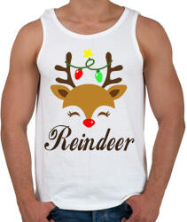 printfashion Rénszarvas/Reindeer - Férfi atléta - Fehér (11123230)