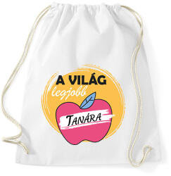 printfashion A világ legjobb tanára - Almás minta - Sportzsák, Tornazsák - Fehér (6506048)