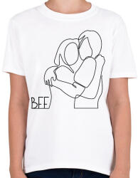 printfashion BFF - Vonalas minta - Gyerek póló - Fehér (6672656)