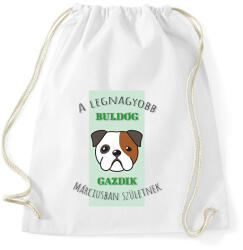 printfashion A legnagyobb gazdi - Buldog - hónappal - Sportzsák, Tornazsák - Fehér (6300318)