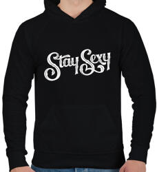 printfashion Stay Sexy - Férfi kapucnis pulóver - Fekete (16632523)