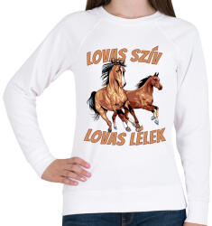 printfashion Lovas szív, lovas lélek - Női pulóver - Fehér (2748214)