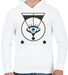 printfashion Spiritual eye - mindent látó szem - Férfi kapucnis pulóver - Fehér (4608808)