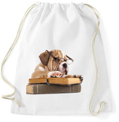 printfashion Cuki kutya könyvet olvas - Sportzsák, Tornazsák - Fehér (1023421)