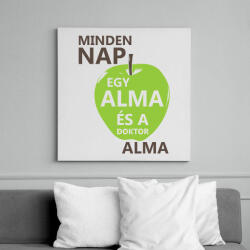 printfashion minden-nap-egy-alma-brown-green - Vászonkép - Fehér (6623812)