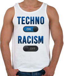 printfashion Techno On, Racism Off - Férfi atléta - Fehér (2603936)
