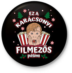 printfashion Karácsonyi filmezős póló - Kitűző, hűtőmágnes - Fekete (14915863)