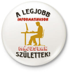 printfashion Informatikus férfi szülinapja május - Kitűző, hűtőmágnes - Fehér (5616992)