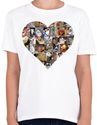 printfashion Meme cat heart - Gyerek póló - Fehér (4878102)
