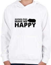 printfashion Guinea pigs make me happy - Gyerek kapucnis pulóver - Fehér (13437868)