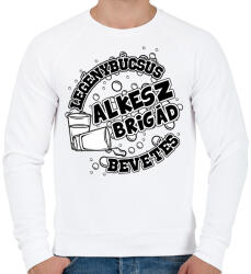 printfashion LEGÉNYBÚCSÚS ALKESZ BRIGÁD - Férfi pulóver - Fehér (16489533)