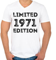 printfashion 1971 - Férfi V-nyakú póló - Fehér (5060639)