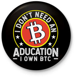 printfashion BITCOIN 4 EVER 70 - Kitűző, hűtőmágnes - Fekete (6205936)