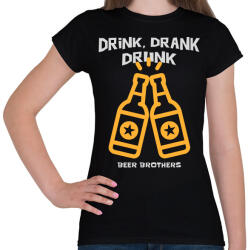 printfashion DRINK DRANK DRUNK - Női póló - Fekete (10355044)