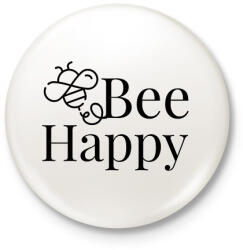 printfashion Bee Happy - Kitűző, hűtőmágnes - Fehér (11335814)