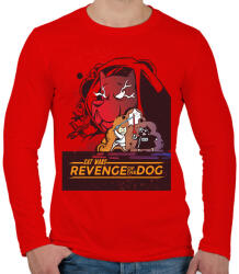 printfashion Cat Wars - Férfi hosszú ujjú póló - Piros (5108332)