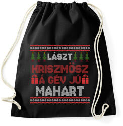 printfashion Lászt kriszmösz karácsonyi mintás fekete póló - Sportzsák, Tornazsák - Fekete (10943389)