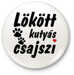 printfashion Lökött kutyás csajszi - Kitűző, hűtőmágnes - Fehér (14589608)