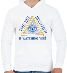 printfashion The big brother is watching you! - Férfi kapucnis pulóver - Fehér (7012598)