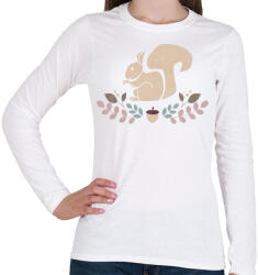 printfashion Mókusos - Női hosszú ujjú póló - Fehér (5463698)