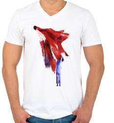 printfashion My only friend - Férfi V-nyakú póló - Fehér (229091)