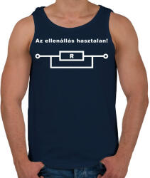 printfashion Az ellenállás hasztalan! - Férfi atléta - Sötétkék (1543296)