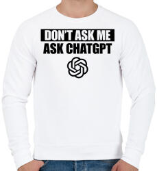 printfashion Ask ChatGPT - Férfi pulóver - Fehér (14581791)