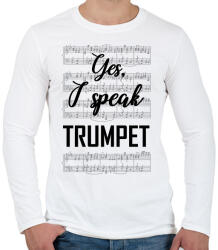 printfashion I speak trumpet - Férfi hosszú ujjú póló - Fehér (7640159)