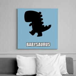 printfashion T-rex család - Babysaurus - Vászonkép - Világoskék (13853496)