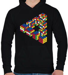 printfashion Rubik-kocka - Férfi kapucnis pulóver - Fekete (15632658)