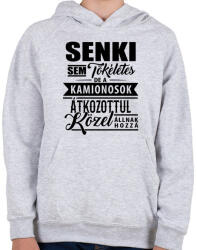 printfashion Tökéletes kamionos - Gyerek kapucnis pulóver - Sport szürke (1006600)