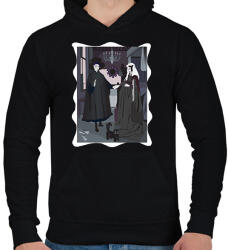 printfashion Arnolfini házaspár - kicsit másképp - Férfi kapucnis pulóver - Fekete (14550113)
